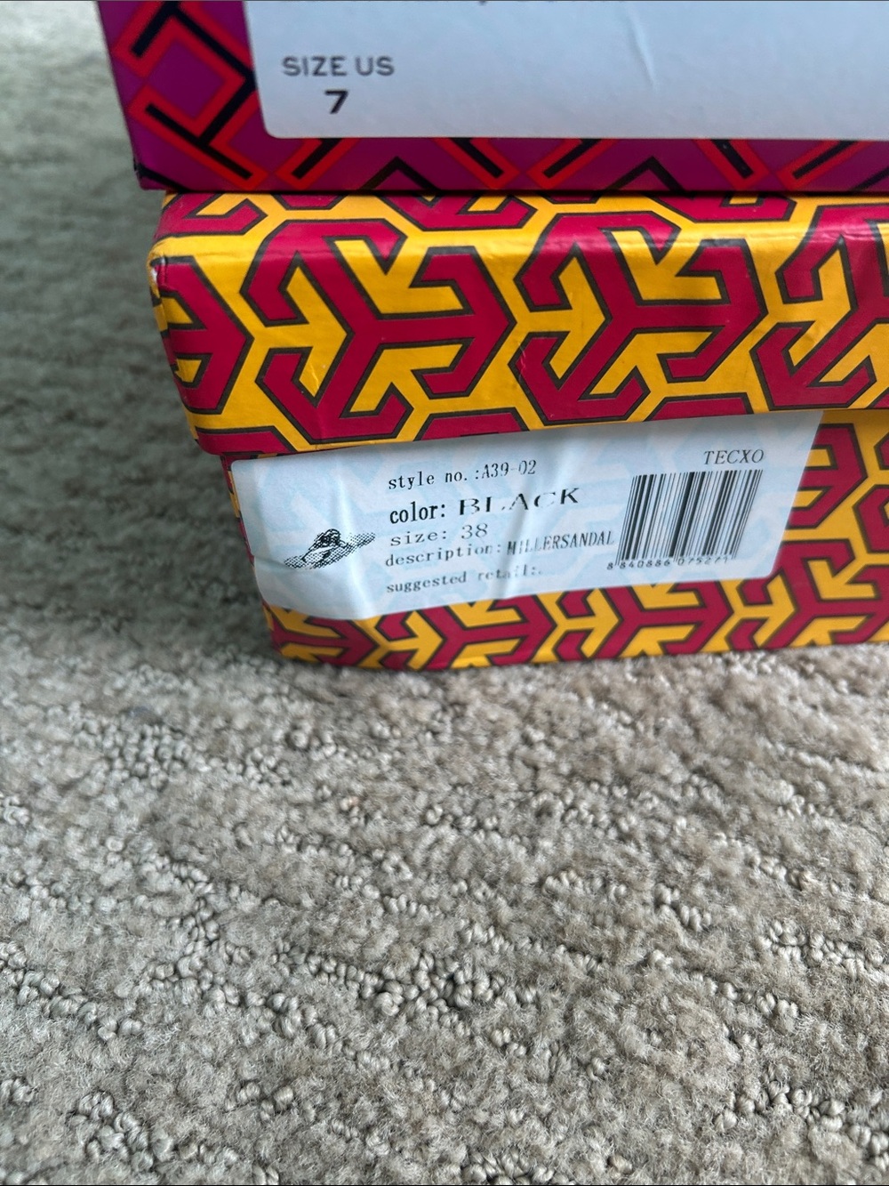 Tory Burch Multicolor Patterned Shoe Boxes - Red, Yellow, Pink - Picture 2 of 5